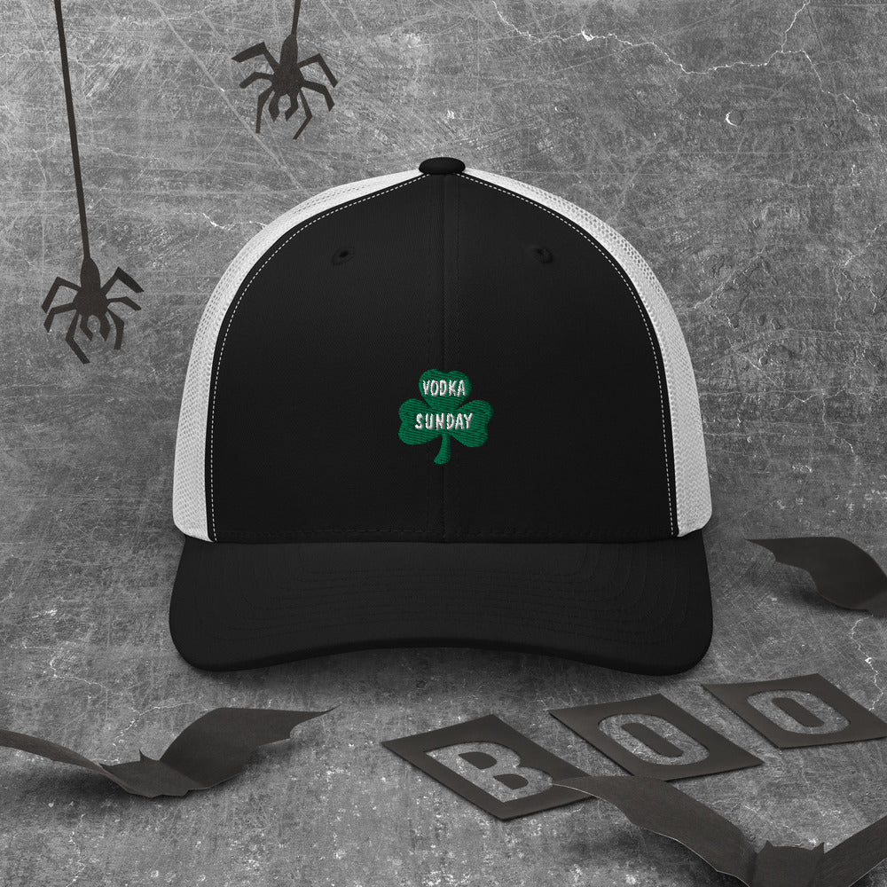 Black and White Retro Trucker Hats - Vodka Sunday