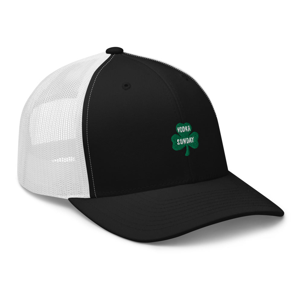 Best white and black Retro trucker  hat - Vodka Sunday