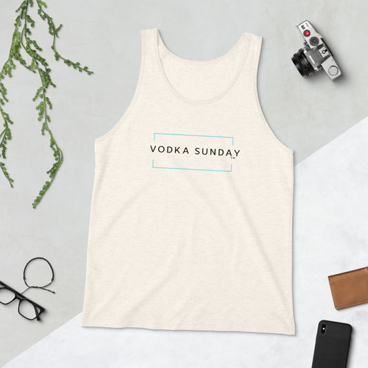 Oatmeal Triblend Male Tank Top - Vodka Sunday