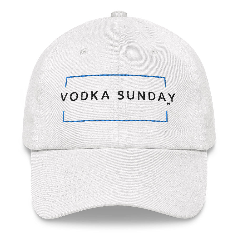 Adjustable Vodka Sunday White Dad hat - Vodka Sunday