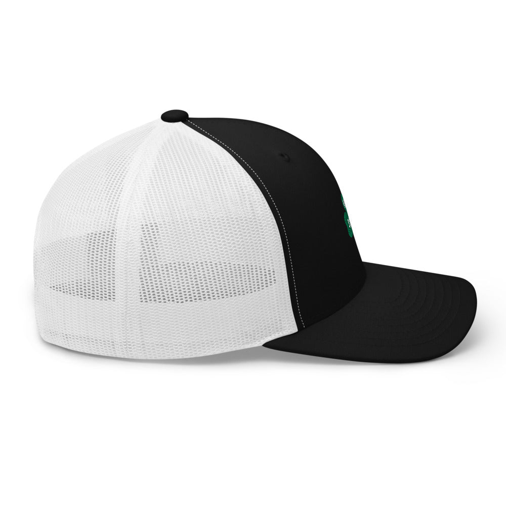 Retro trucker white and black hat by Vodka Sunday